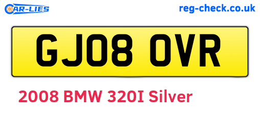 GJ08OVR are the vehicle registration plates.