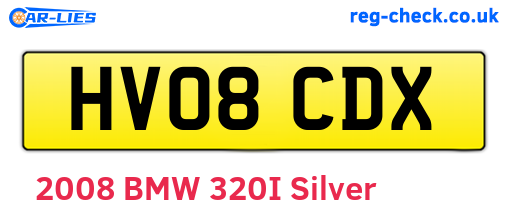 HV08CDX are the vehicle registration plates.