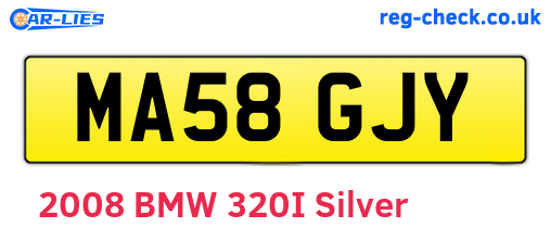 MA58GJY are the vehicle registration plates.