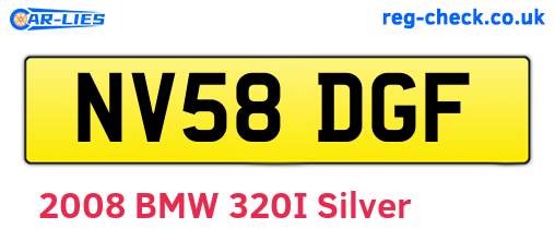 NV58DGF are the vehicle registration plates.