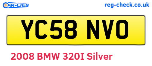 YC58NVO are the vehicle registration plates.