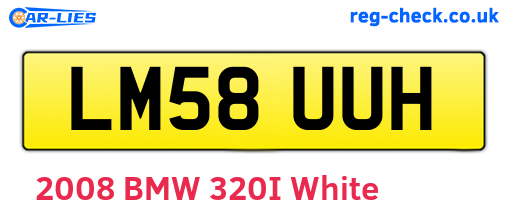 LM58UUH are the vehicle registration plates.