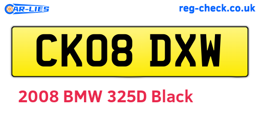 CK08DXW are the vehicle registration plates.