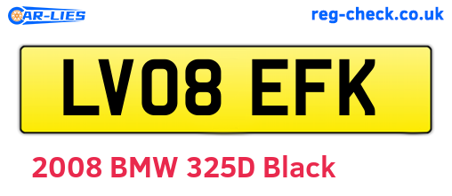 LV08EFK are the vehicle registration plates.