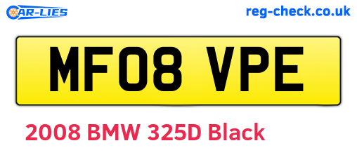 MF08VPE are the vehicle registration plates.