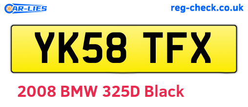 YK58TFX are the vehicle registration plates.