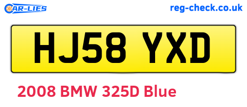 HJ58YXD are the vehicle registration plates.