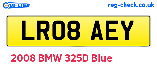 LR08AEY are the vehicle registration plates.