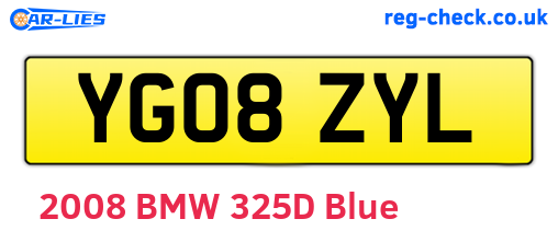 YG08ZYL are the vehicle registration plates.