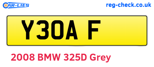 Y3OAF are the vehicle registration plates.