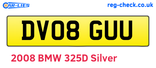 DV08GUU are the vehicle registration plates.
