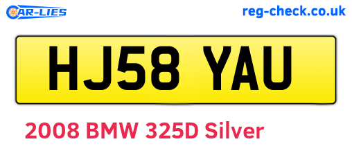 HJ58YAU are the vehicle registration plates.