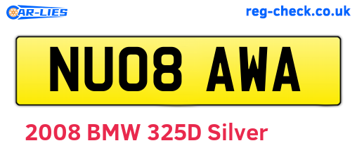 NU08AWA are the vehicle registration plates.