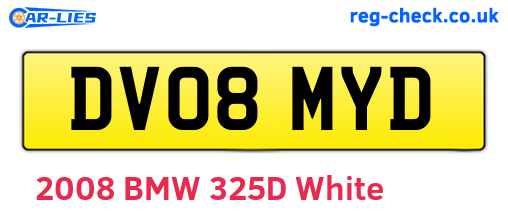 DV08MYD are the vehicle registration plates.