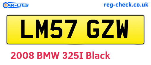 LM57GZW are the vehicle registration plates.