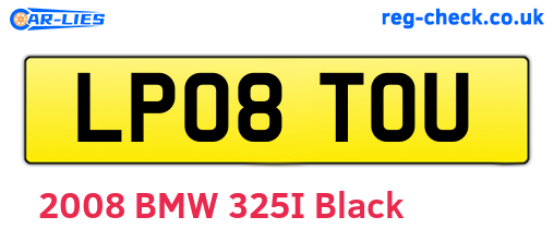 LP08TOU are the vehicle registration plates.