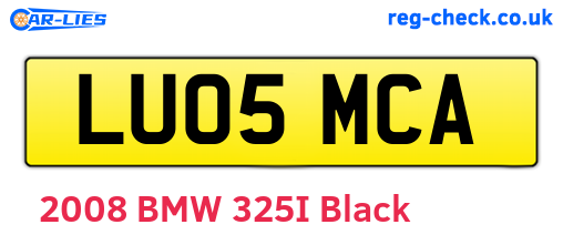 LU05MCA are the vehicle registration plates.
