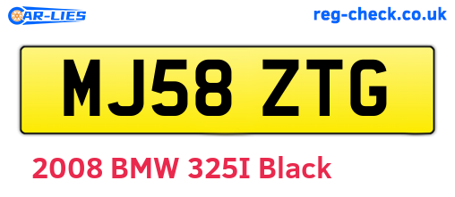 MJ58ZTG are the vehicle registration plates.