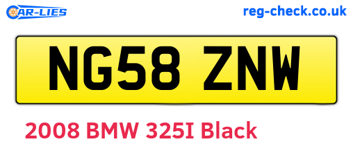 NG58ZNW are the vehicle registration plates.
