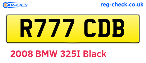 R777CDB are the vehicle registration plates.
