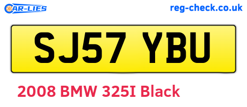 SJ57YBU are the vehicle registration plates.