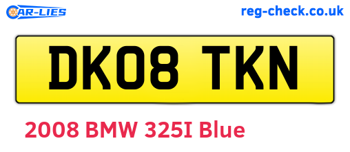 DK08TKN are the vehicle registration plates.