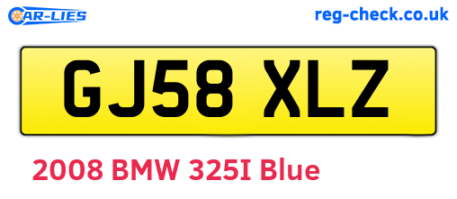 GJ58XLZ are the vehicle registration plates.