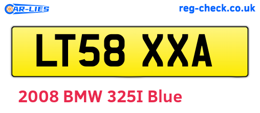 LT58XXA are the vehicle registration plates.