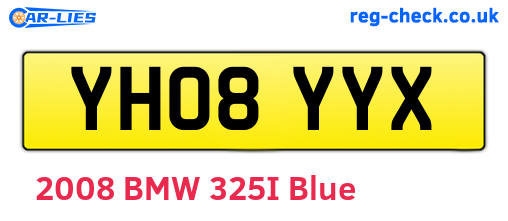 YH08YYX are the vehicle registration plates.