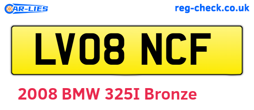 LV08NCF are the vehicle registration plates.