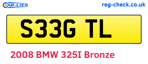 S33GTL are the vehicle registration plates.
