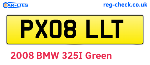 PX08LLT are the vehicle registration plates.