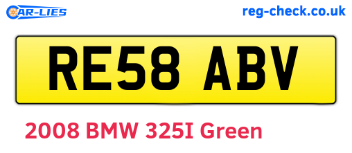 RE58ABV are the vehicle registration plates.