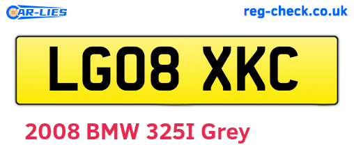 LG08XKC are the vehicle registration plates.