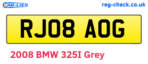 RJ08AOG are the vehicle registration plates.