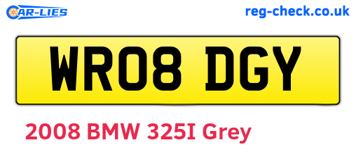 WR08DGY are the vehicle registration plates.