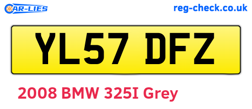 YL57DFZ are the vehicle registration plates.