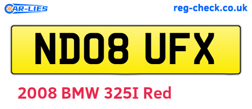 ND08UFX are the vehicle registration plates.