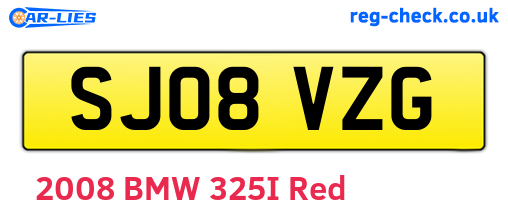 SJ08VZG are the vehicle registration plates.