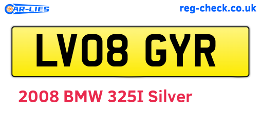 LV08GYR are the vehicle registration plates.