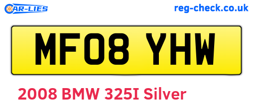 MF08YHW are the vehicle registration plates.