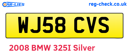 WJ58CVS are the vehicle registration plates.