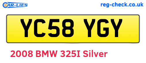 YC58YGY are the vehicle registration plates.