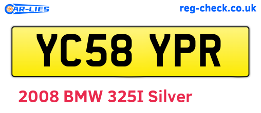 YC58YPR are the vehicle registration plates.