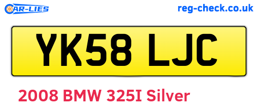 YK58LJC are the vehicle registration plates.
