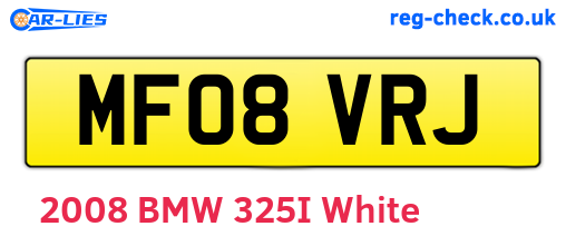 MF08VRJ are the vehicle registration plates.