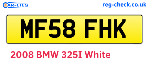 MF58FHK are the vehicle registration plates.