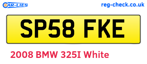 SP58FKE are the vehicle registration plates.