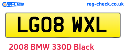 LG08WXL are the vehicle registration plates.