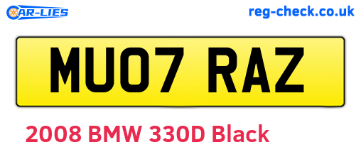 MU07RAZ are the vehicle registration plates.